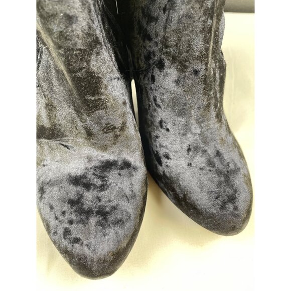 Lane Bryant Women's Black Velvet Ankle Shoes/Boots heels 4" Size 11W SKU 4790 - Picture 8 of 11